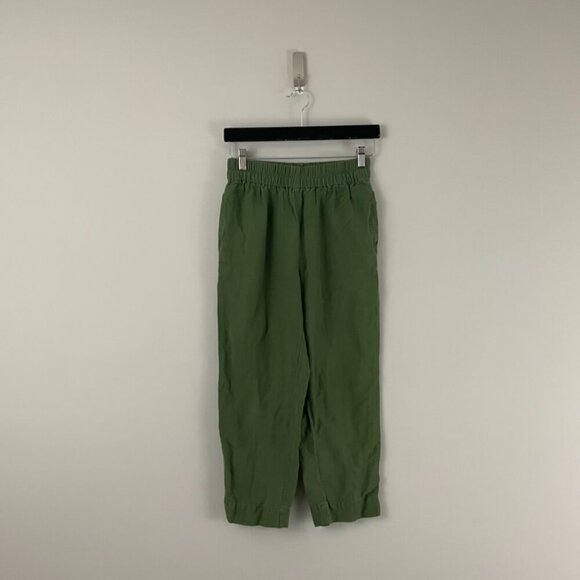 Madewell Tapered Huston Pull On Crop Pants in Sage Green Size XXS - Picture 1 of 7